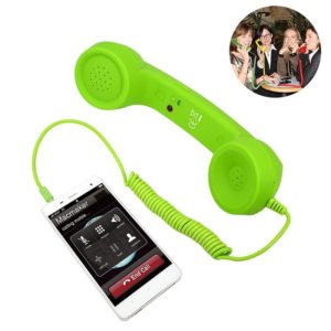 3.5mm Plug Mic Retro Telephone Anti-radiation Cell Phone Handset Receiver(Green) (OEM)
