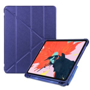 Multi-folding TPU Leather Tablet Case for iPad Pro 11 2022 / 2021 / 2020 / 2018 (Dark Blue) (OEM)