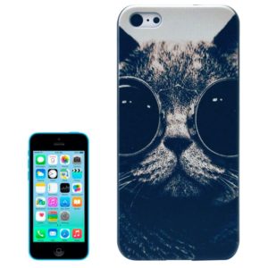 Animal Pattern Frosted Black Back Shell Colored Drawing Plastic Case for iPhone 5C (OEM)