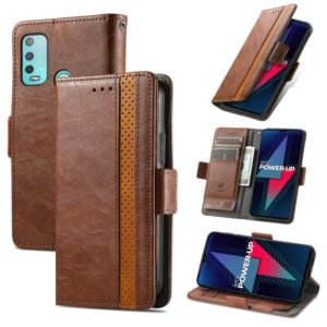 For Wiko Power U30 CaseNeo Splicing Dual Magnetic Buckle Leather Case with Holder & Card Slots & Wallet(Brown) (OEM)