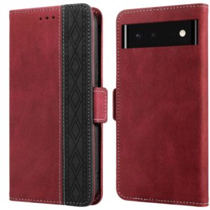For Google Pixel 6 Stitching Side-Magnetic RFID Leather Phone Case(Red) (OEM)