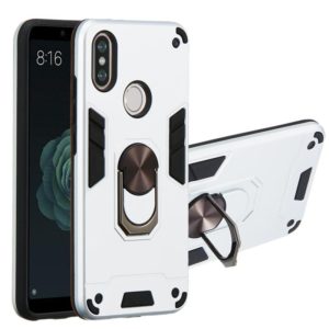 For Xiaomi Mi 6X / A2 2 in 1 Armour Series PC + TPU Protective Case with Ring Holder(Silver) (OEM)