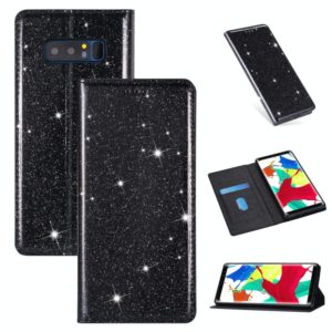 For Samsung Galaxy Note 8 Ultrathin Glitter Magnetic Horizontal Flip Leather Case with Holder & Card Slots(Black) (OEM)