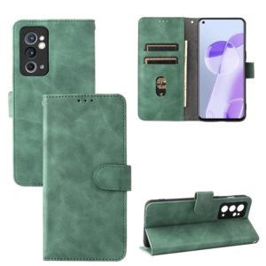 For OnePlus 9RT 5G Skin Feel Magnetic Buckle Calf Texture PU Phone Case(Green) (OEM)