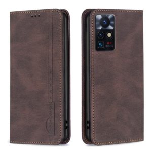 For Infinix Zero X Neo Magnetic RFID Blocking Anti-Theft Leather Phone Case(Brown) (OEM)