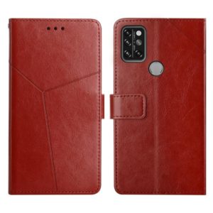 For UMIDIGI A9 Pro Y Stitching Horizontal Flip Leather Phone Case(Brown) (OEM)