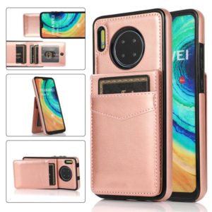 For Huawei Mate 30 Solid Color PC + TPU Protective Case with Holder & Card Slots(Rose Gold) (OEM)