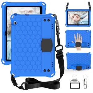 For Huawei Media M5 Lite 8.4/M6 8.4 Honeycomb Design EVA + PC Material Four Corner Anti Falling Flat Protective Shell With Strap(Blue+Black) (OEM)