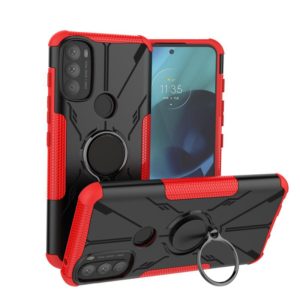For Motorola Moto G71 5G Armor Bear Shockproof PC + TPU Phone Case(Red) (OEM)
