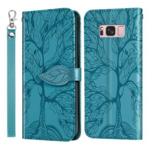 For Samsung Galaxy S8+ Life of Tree Embossing Pattern Horizontal Flip Leather Case with Holder & Card Slot & Wallet & Photo Frame & Lanyard(Lake Blue) (OEM)