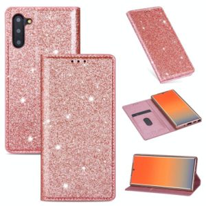 For Samsung Galaxy Note 10 Ultrathin Glitter Magnetic Horizontal Flip Leather Case with Holder & Card Slots(Rose Gold) (OEM)