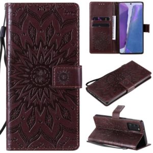 For Samsung Galaxy Note20 5G Sun Embossing Pattern Horizontal Flip Leather Case with Card Slot & Holder & Wallet & Lanyard(Brown) (OEM)