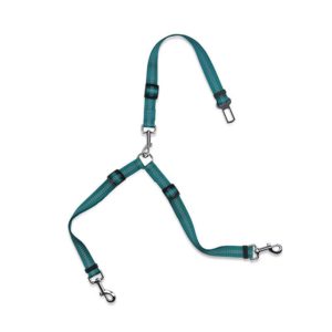 Pet Dual-purpose Car Reflective Seat Belt Dog Leash(Water Green) (OEM)