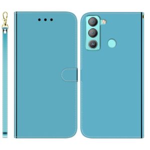 For Tecno Pop 5 LTE BD4 Imitated Mirror Surface Horizontal Flip Leather Phone Case(Blue) (OEM)
