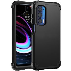 For Motorola Edge 2021 PC + Silicone Phone Case(Black) (OEM)