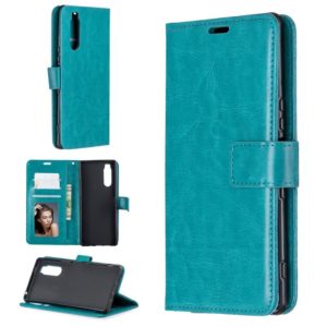 For Sony Xperia 5 Crazy Horse Texture Horizontal Flip Leather Case with Holder & Card Slots & Wallet & Photo Frame(Blue) (OEM)