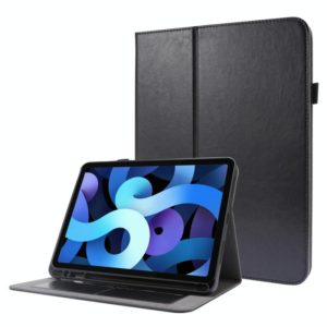 For iPad Pro 12.9 inch (2020) Crazy Horse Texture Horizontal Flip Leather Tablet Case with 2-folding Holder & Card Slot(Black) (OEM)