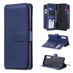 For LG Velvet / G9 Multifunctional Magnetic Copper Buckle Horizontal Flip Solid Color Leather Case with 10 Card Slots & Wallet & Holder & Photo Frame(Dark Blue) (OEM)