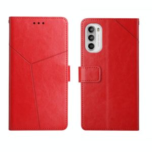 For Motorola Moto G82 Y Stitching Horizontal Flip Leather Phone Case(Red) (OEM)