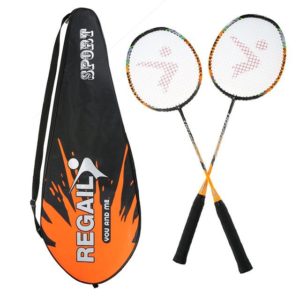 REGAIL 8019 2 in1 Carbon Durable Badminton Racket with Tote Bag(Orange) (REGAIL) (OEM)