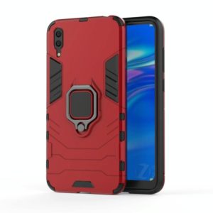PC + TPU Shockproof Protective Case for Huawei Enjoy 9, with Magnetic Ring Holder (Red) (OEM)