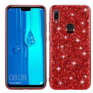 For Huawei Y6 Prime Glittery Powder Shockproof TPU Case(Red) (OEM)