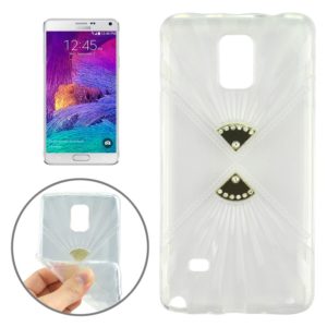 Ultra-thin Double Fans Texture Diamond-encrusted TPU Case for Galaxy Note 4 / N910(Transparent) (OEM)