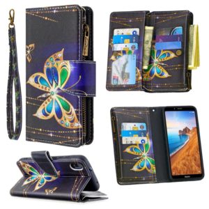 For Xiaomi Redmi 7A Colored Drawing Pattern Zipper Horizontal Flip Leather Case with Holder & Card Slots & Wallet(Big Butterfly) (OEM)