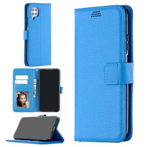 For Huawei P40 Lite Litchi Texture Horizontal Flip Leather Case with Holder & Card Slots & Wallet & Photo Frame(Blue) (OEM)