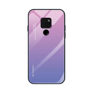 For Huawei Mate 20 Gradient Color Glass Case(Light Purple) (OEM)