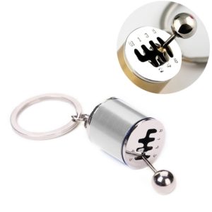 Six-speed Manual Shift Gear Keychain Key Ring Holder(Silver)