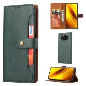 For Xiaomi POCO X3 NFC / X3 Calf Texture Double Fold Clasp Horizontal Flip Leather Case with Photo Frame & Holder & Card Slots & Wallet(Emerald) (OEM)