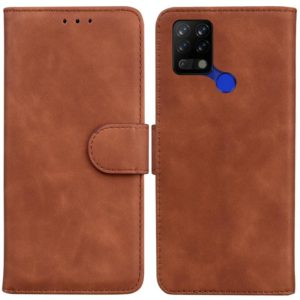 For Tecno Pova LD7 Skin Feel Pure Color Flip Leather Phone Case(Brown) (OEM)