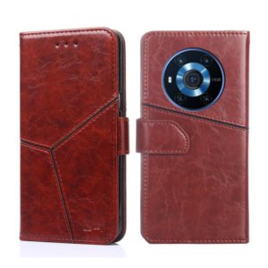 For Honor Magic3 Geometric Stitching Horizontal Flip Leather Phone Case(Dark Brown) (OEM)