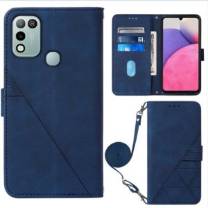 For Infinix Hot 11 Play Crossbody 3D Embossed Flip Leather Phone Case(Blue) (OEM)