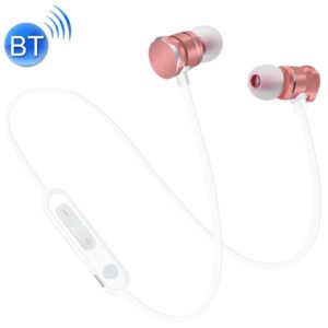 X3 Magnetic Absorption Sports Bluetooth 5.0 In-Ear Headset with HD Mic, Support Hands-free Calls, Distance: 10m(Rose Gold) (OEM)