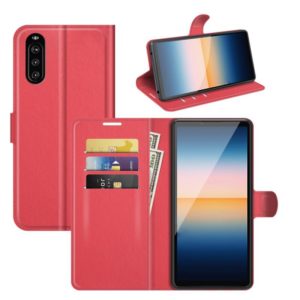For Sony Xperia 10 III Litchi Texture Horizontal Flip Protective Case with Holder & Card Slots & Wallet(Red) (OEM)