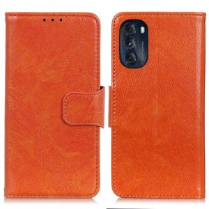 For Motorola Moto G 5G 2022 Nappa Texture Leather Phone Case(Orange) (OEM)
