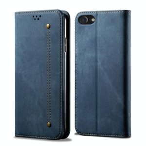 For iPhone 6 / 6s Denim Texture Casual Style Horizontal Flip Leather Case with Holder & Card Slots & Wallet(Blue) (OEM)