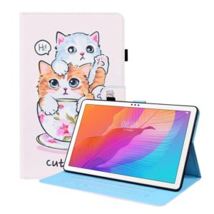 For Huawei MatePad T 10 / T 10s / Honor Enjoy 2 10.1 Animal Pattern Horizontal Flip Leather Case with Holder & Card Slots & Photo Frame(Cat Brothers) (OEM)