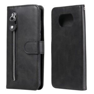For Xiaomi Poco X3 NFC Fashion Calf Texture Zipper Horizontal Flip Leather Case with Stand & Card Slots & Wallet Function(Black) (OEM)