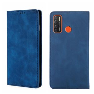 For Tecno Camon 15/Camon 15 Air Skin Feel Magnetic Horizontal Flip Leather Phone Case(Blue) (OEM)