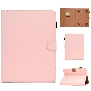 For 7 inch Solid Color Tablet PC Universal Magnetic Horizontal Flip Leather Case with Card Slots & Holder(Pink) (OEM)
