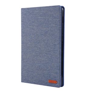 For Huawei MediaPad M6 10.8 Cloth Teature Horizontal Flip PU Leather Case with with Holder & Card Slots(Deep Blue) (OEM)