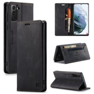 For Samsung Galaxy S21 5G AutSpace A01 Retro Skin-feel Crazy Horse Texture Horizontal Flip Leather Case with Holder & Card Slots & Wallet & RFID(Black) (AutSpace) (OEM)