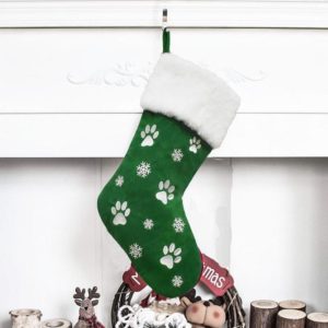 Christmas Sock Decoration Pendant Children Gift Candy Bag(Green) (OEM)