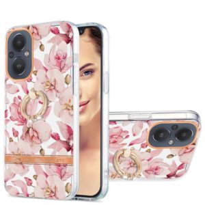 For OnePlus Nord N20 5G Ring IMD Flowers TPU Phone Case(Pink Gardenia) (OEM)