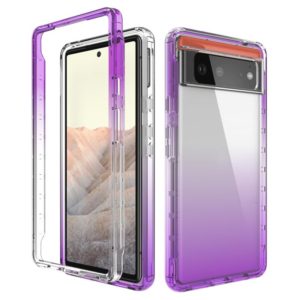For Google Pixel 6 High Transparency Two-color Gradient PC + TPU Phone Protective Case(Purple) (OEM)