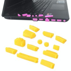 13 in 1 Universal Silicone Anti-Dust Plugs for Laptop(Yellow) (OEM)