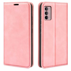 For Motorola Moto G42 Retro-skin Magnetic Suction Leather Phone Case(Pink) (OEM)